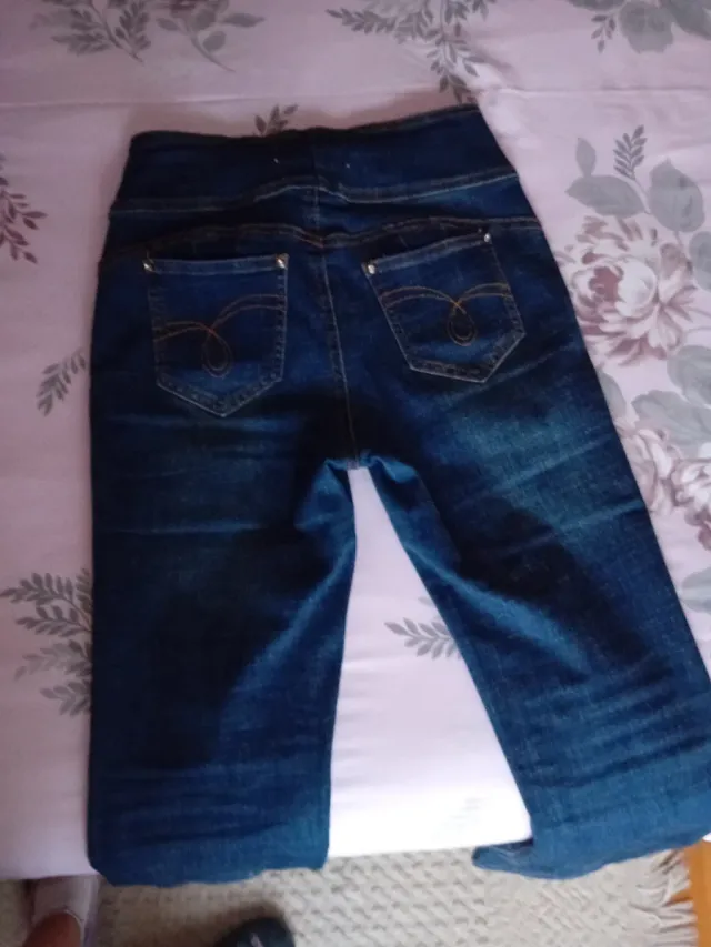 Vaqueros Koroshi mujer azul oscuro y elasticos