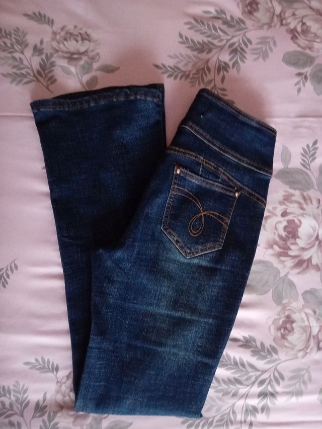 Vaqueros Koroshi mujer azul oscuro y elasticos