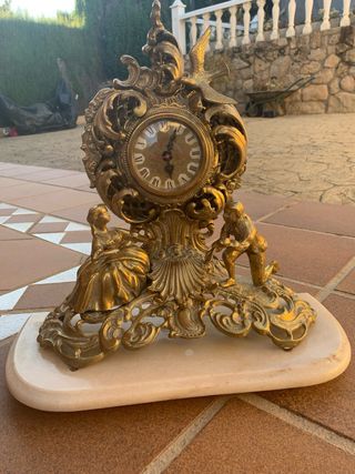 Set orologio e candelieri in bronzo