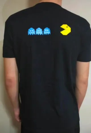 CAMISETA NEGRA - PACMAN / COMECOCOS - XL y más 