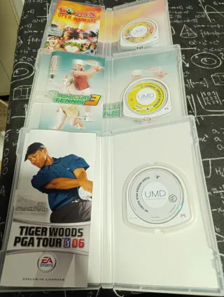 3 Juegos PSP: Smash Court, Tiger Woods, Worms