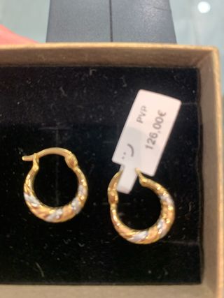 Pendientes Aro Oro Tricolor