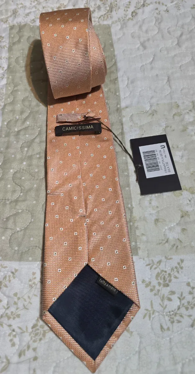 Camicissima Cravatta Seta Beige/Oro Pois