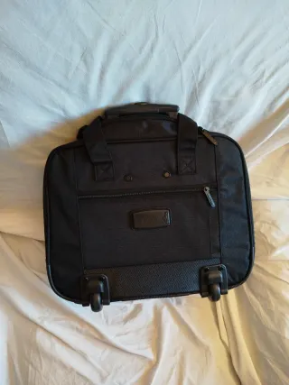 Trofey Vagg Maletín Ruedas Piel Negro 45x37x17cm