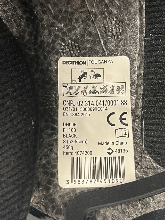 Casco Hípica Fouganza Decathlon Negro