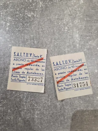 Coleccion Lote 2 Billetes S.A.L.T.U.V. Autobús 70