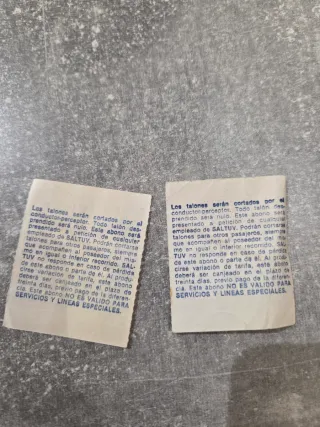 Coleccion Lote 2 Billetes S.A.L.T.U.V. Autobús 70