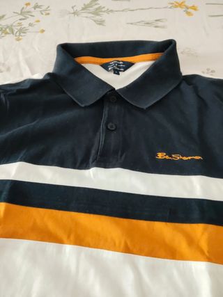 Polo Ben Sherman Rayas Azul Naranja Blanco
