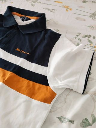 Polo Ben Sherman Rayas Azul Naranja Blanco