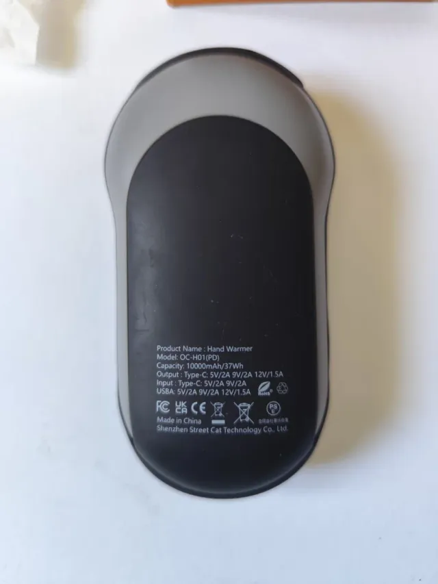 Scaldamani Ocoopa Ricaricabile Nero/Grigio