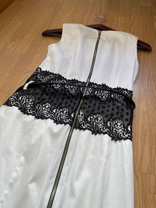 Vestido fiesta Emilia Díaz blanco y negro