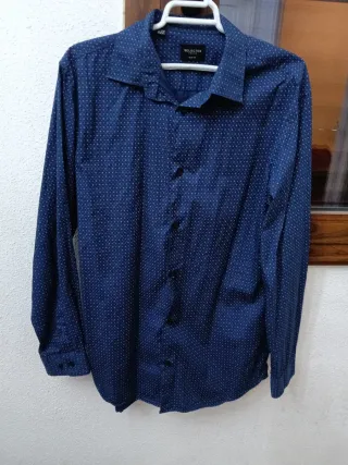Camisa SELECTED azul con puntos Talla M