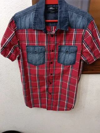 Camisa SELECTED azul con puntos Talla M