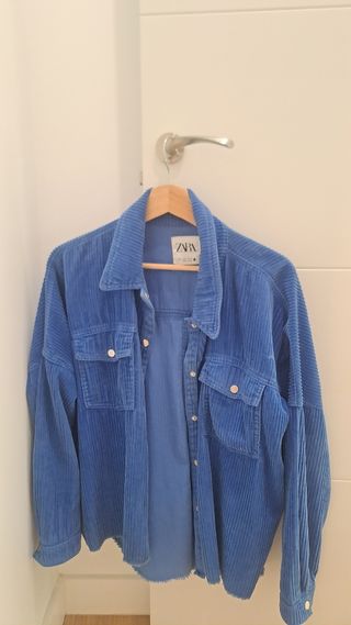 Chaqueta Zara Corduroy Azul Talla M