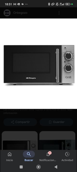 Microondas con Grill Orbegozo