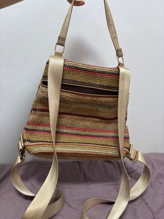 Bolso/Mochila Mujer Beige Multicolor