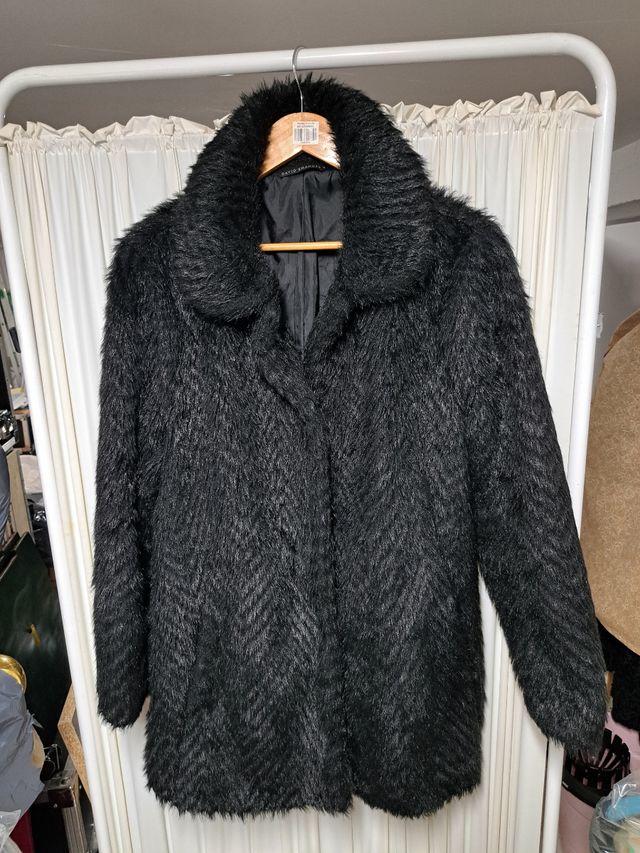 Abrigo Piel Cordero DAVID SHARMA Negro Talla Única