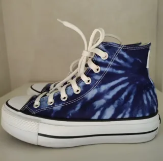Converse plataforma tie-dye azul