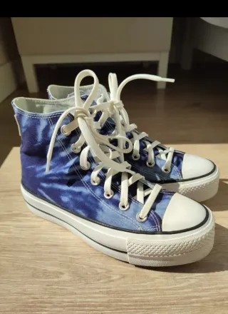 Converse plataforma tie-dye azul