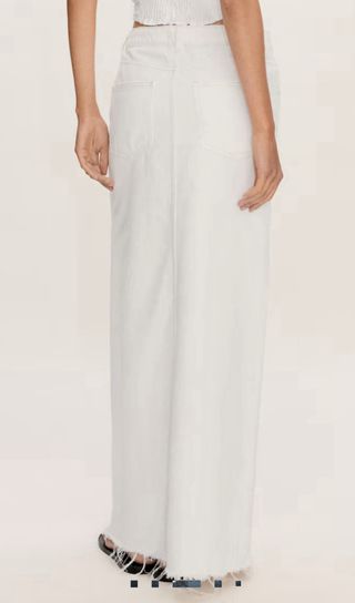 Falda vaquera blanca larga MANGO Talla S