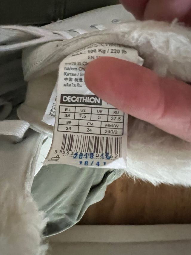 Patines de hielo blancos talla 37/38