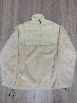 Half zip ASOS oversize beige terciopelo (T. XS)