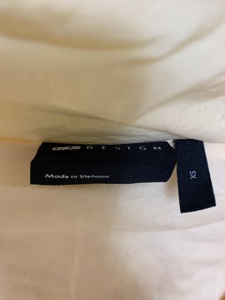 Half zip ASOS oversize beige terciopelo (T. XS)