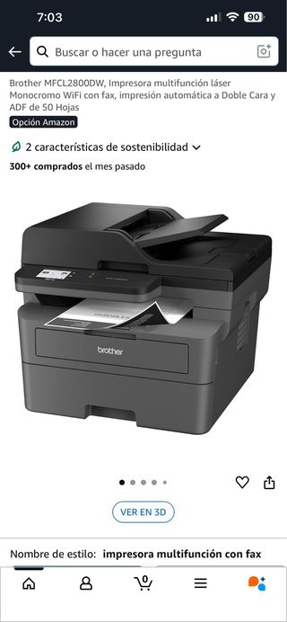 Impresora Brother MFCL2800DW Multifunción Láser
