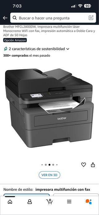 Impresora Brother MFCL2800DW Multifunción Láser