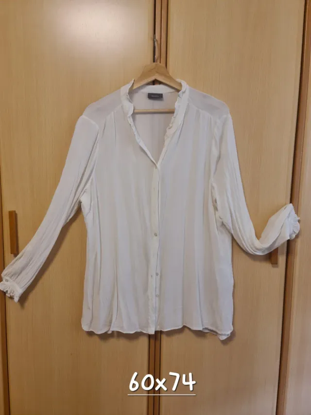 Camisa blanca mujer manga larga XL