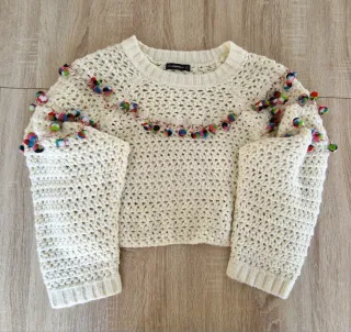 Jersey Zara Mujer Talla Única Pompones