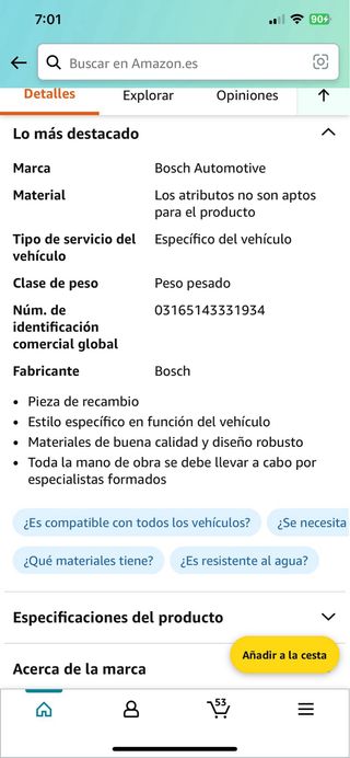 Bomba de agua auxiliar Bosch 0392020039