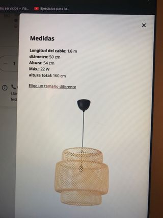 Lámpara de techo Sinnerling IKEA bambú