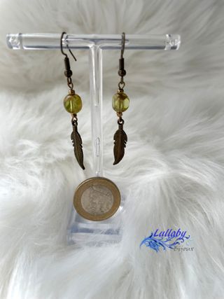 Pendientes pluma cobre