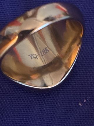 Anillo estilo  Versace 
acero c/baño oro 18k