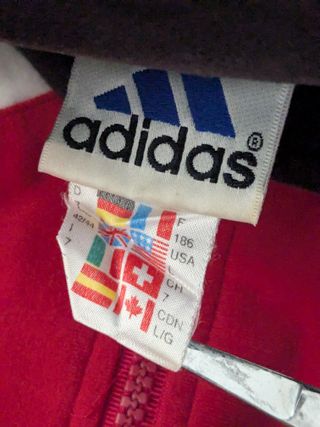 Chaqueta Adidas Vintage 90s Roja Negra