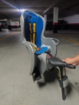 Silla Portabebés Bicicleta Gris/Azul