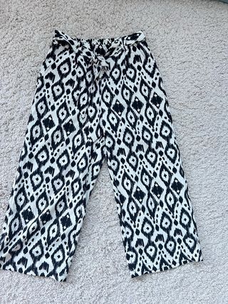 Pantalón mujer estampado blanco y negro