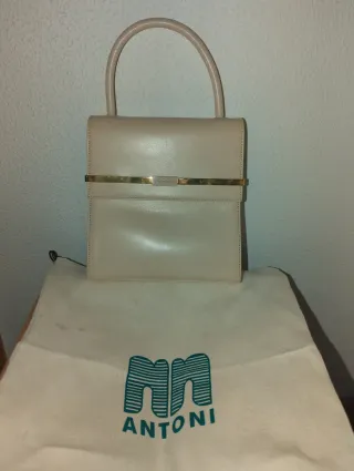 Bolso Antoni Beige y Dorado