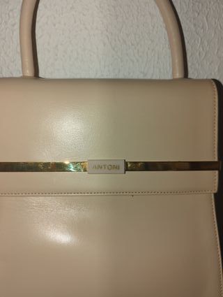 Bolso Antoni Beige y Dorado