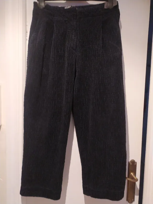 Pantalón Bimba y Lola Pana Algodón AZUL NEGRO