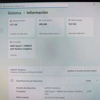 Portátil ASUS VivoBook 15 OLED Plata M1503QA-L1048