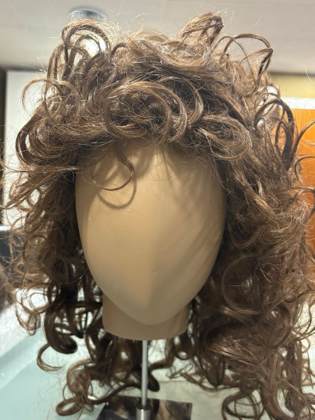 Peluca Pelo Rizado Castaño