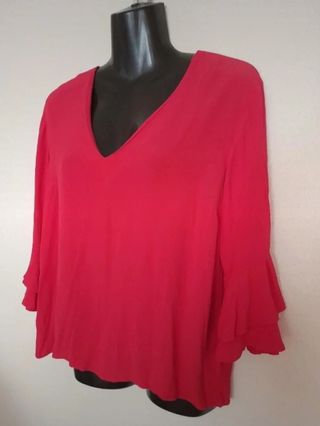Blusa Zara Roja Talla M Nueva
