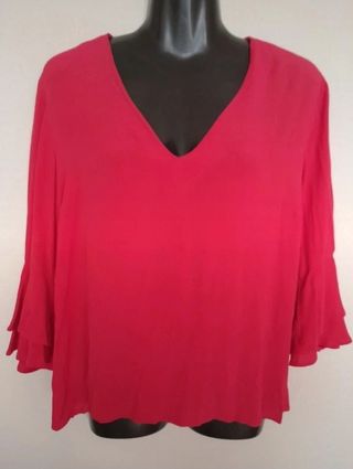 Blusa Zara Roja Talla M Nueva