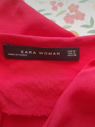 Blusa Zara Roja Talla M Nueva