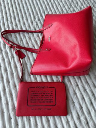 Bolso Tote Coach Rojo Reversible