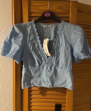 Blusa crop azul XS