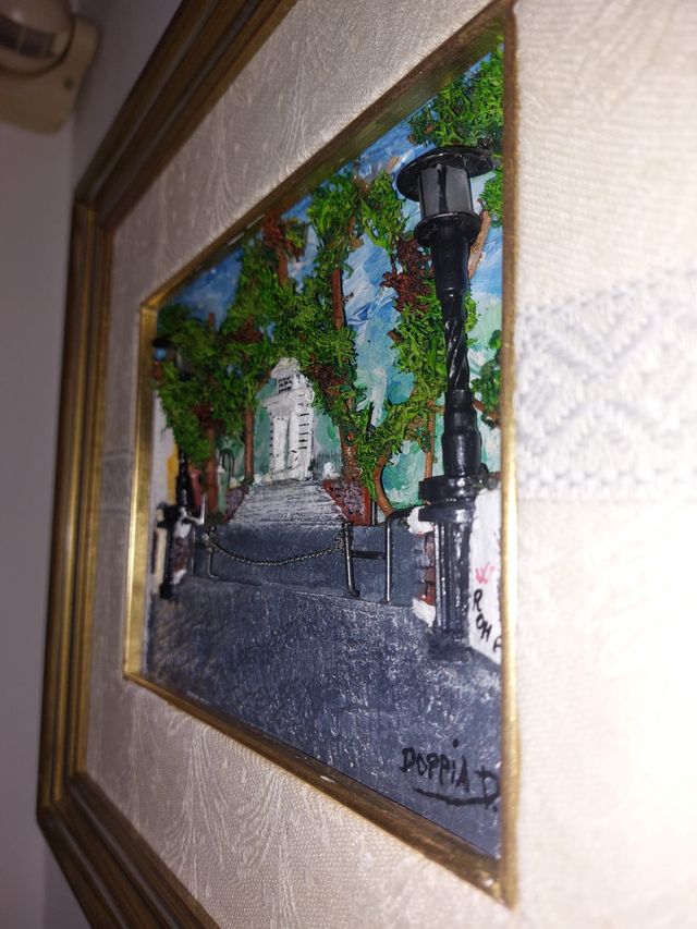 Quadro 3D Trastevere Roma polimaterico