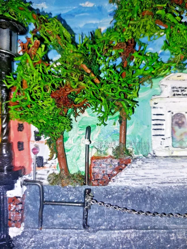 Quadro 3D Trastevere Roma polimaterico